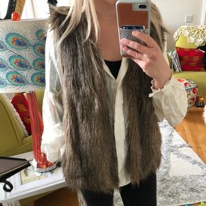 Brown fur vest